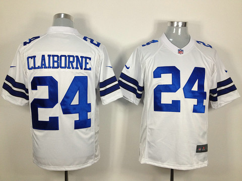 Dallas Cowboys 24 LSU Morris Claiborne White Game Nike Nfl jersey